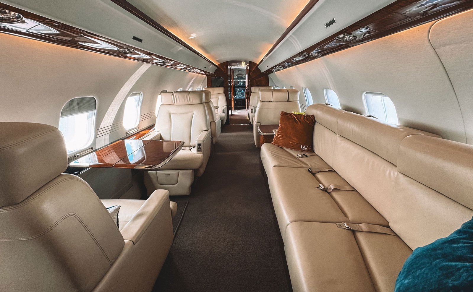 Private jet on runway at golden hour